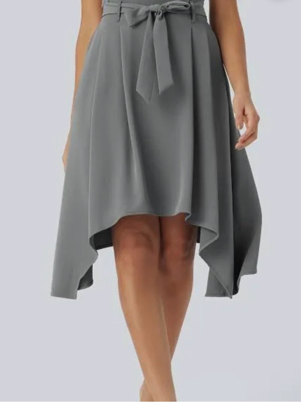 HALARA Women’s Large High Waist Tie Front Skirt Asymmetrical Flowy Feminine